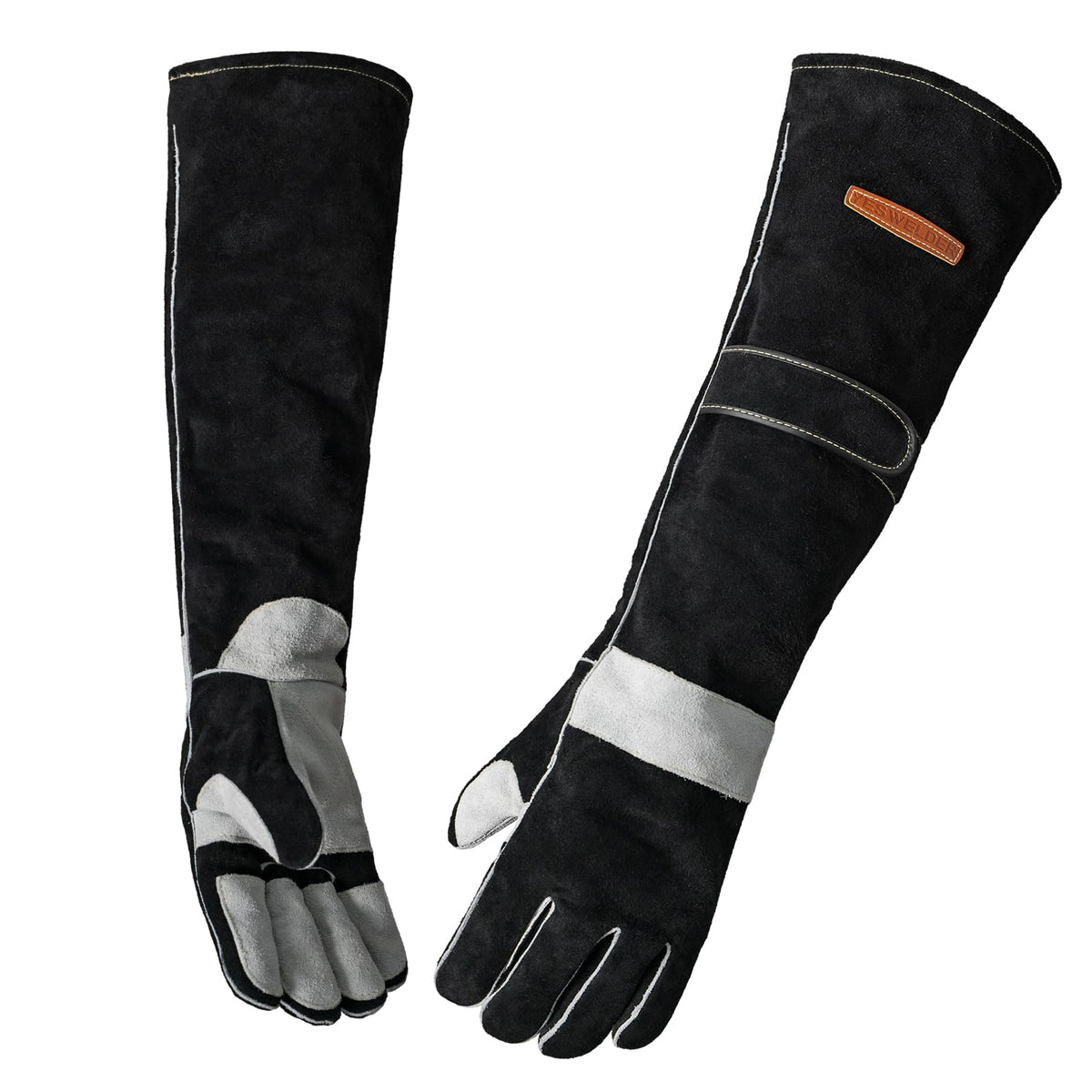 YESWELDER Leather Forge Welding Gloves Fire Heat Resistant 14 inch
