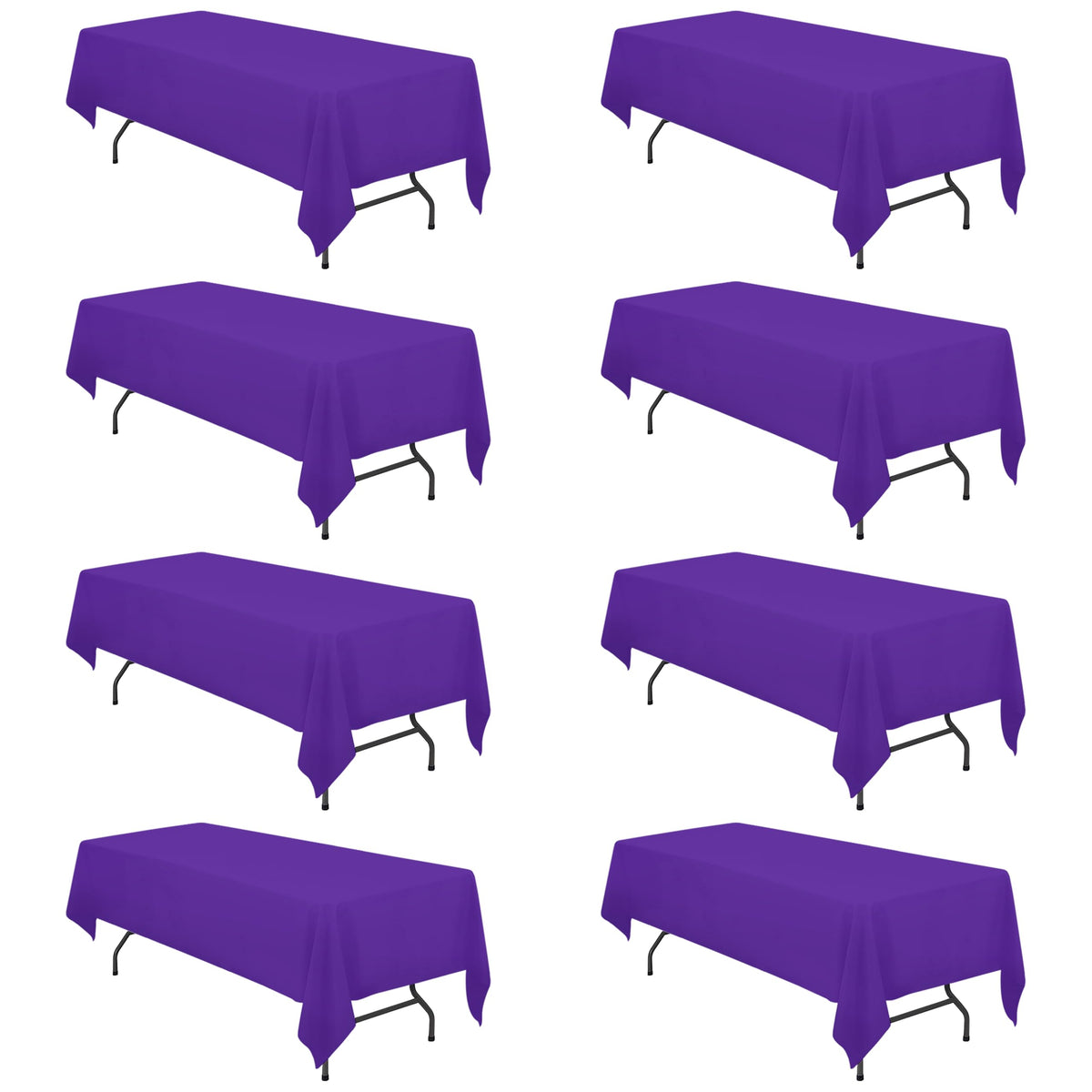 BRILLMAX 6 Pack White Tablecloths 60x126 Inch for 8ft Rectangle Tables