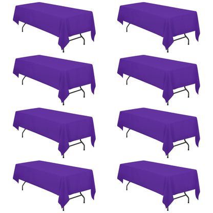 BRILLMAX 6 Pack White Tablecloths 60x126 Inch for 8ft Rectangle Tables
