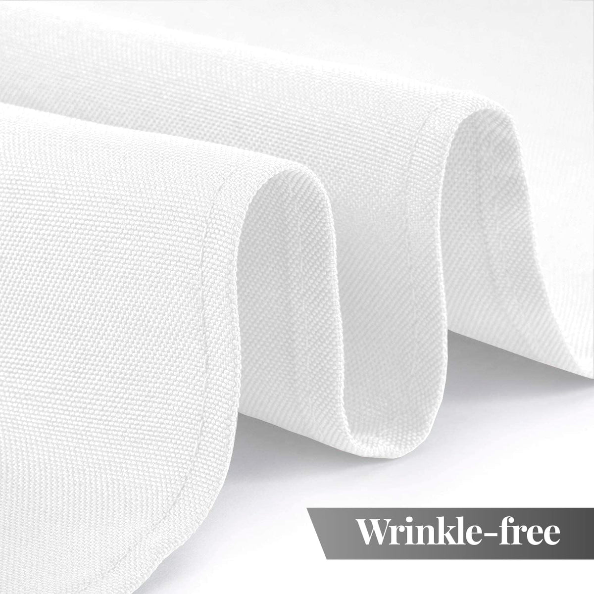 WEALUXE White Table Cloths for 6 Foot Folding Tables [6 Pack, 60x102 Inches] White Tablecloths Rectangular, Stain and Wrinkle Resistant Washable Linen Fabric Cloth