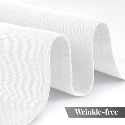 WEALUXE White Table Cloths for 6 Foot Folding Tables [6 Pack, 60x102 Inches] White Tablecloths Rectangular, Stain and Wrinkle Resistant Washable Linen Fabric Cloth