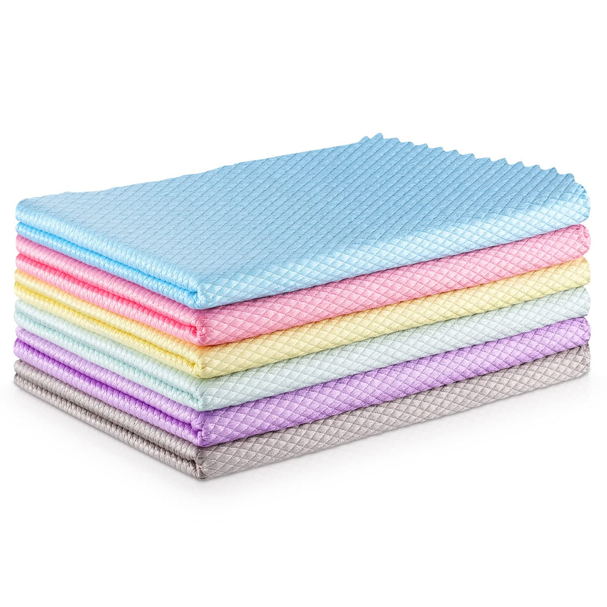 Fish Scale Streak Free Magic Glass Window Car Mirror Microfiber Cleaning Cloth Cleaner Cloths,Lint Free Stainless Steel Windshield Shower Cleaning Cloth,Miracle Polishing Towels Shiny Wipes,Pack 6,Mix