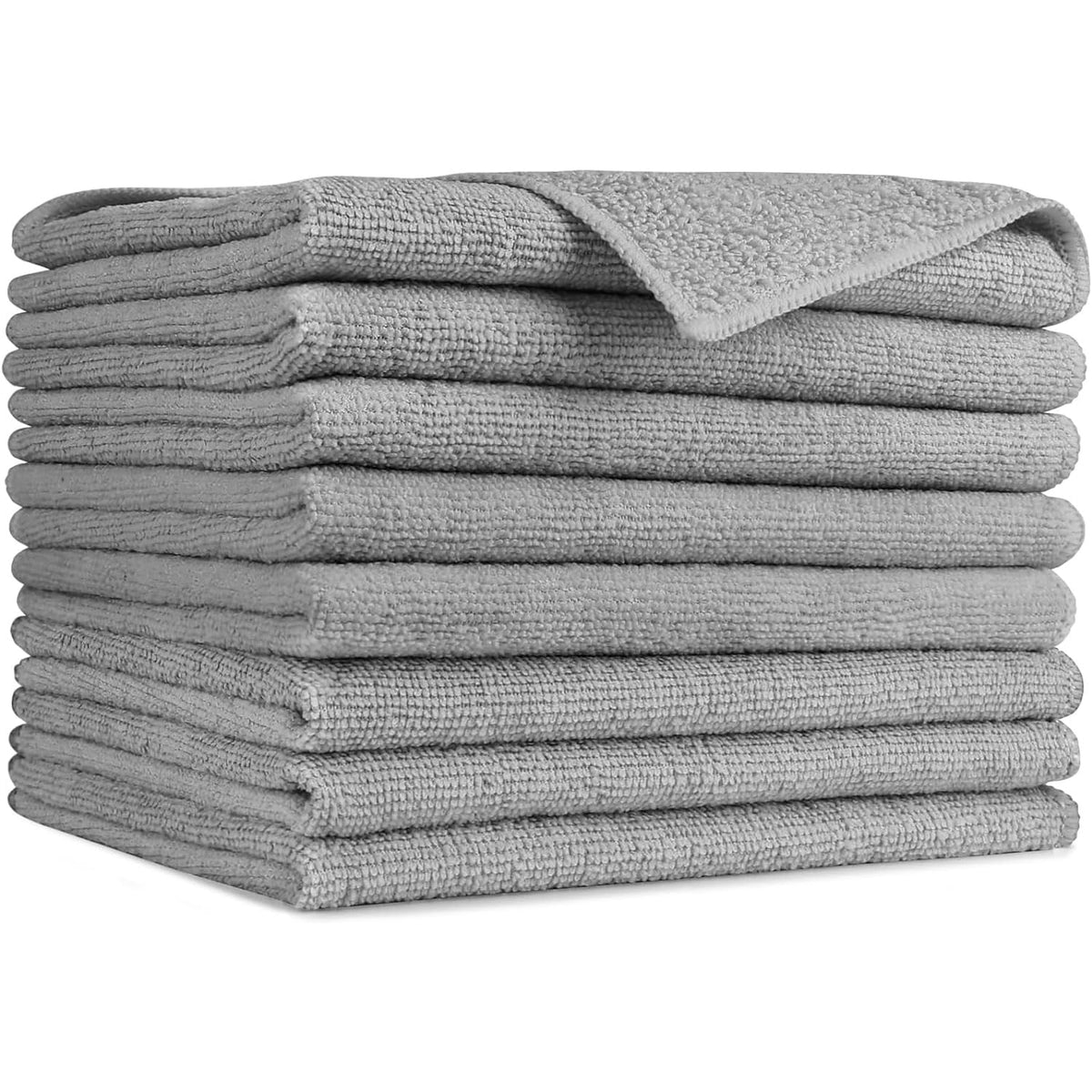 AIDEA White Microfiber Cleaning Cloth-12PK, Cleaning Rags 12"x 12" Reusable