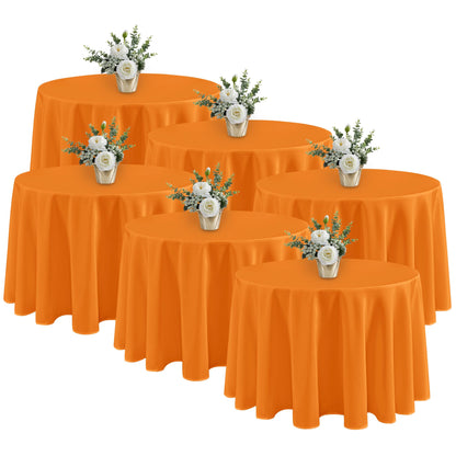 Fitable 6 Pack White Table Cloths 70x120 Inch for 6-8 Ft Rectangle Tables