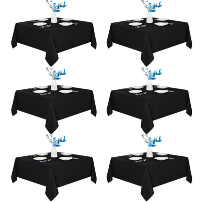 Fitable 6 Pack White Table Cloths 70x120 Inch for 6-8 Ft Rectangle Tables