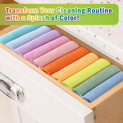 AIDEA Microfiber Cleaning Cloth-20PK, Microfiber Towels, Rags,11.5"×11.5"