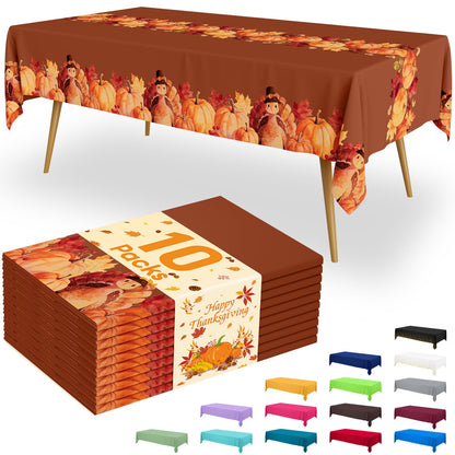 Smiry Plastic Disposable Waterproof Table Cloth - 54 x 108 Inch, 6 Packs