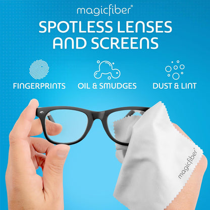 MagicFiber Microfiber Cleaning Cloth, Glasses Cleaner, Eyeglass Wipes, 6pk