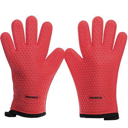KITCHEN PERFECTION Silicone Smoker Oven Gloves -Extreme Heat Resistant BBQ Gloves -Handle Hot Food Right on Your Smoker Grill Fryer Pit|Waterproof Oven Mitts Grill Gloves |Superior Value Set+3 Bonuses