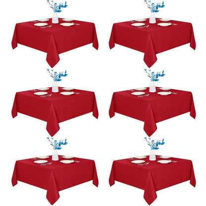 Fitable 6 Pack White Table Cloths 70x120 Inch for 6-8 Ft Rectangle Tables