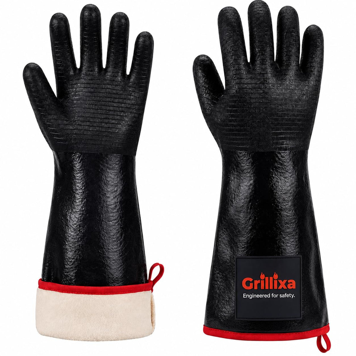 Heat Resistant BBQ Grill Gloves, Standard Cotton Lining, 14 in, XL
