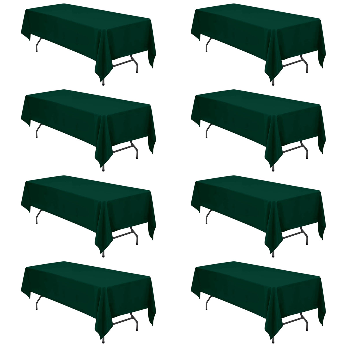 BRILLMAX 6 Pack White Tablecloths 60x126 Inch for 8ft Rectangle Tables