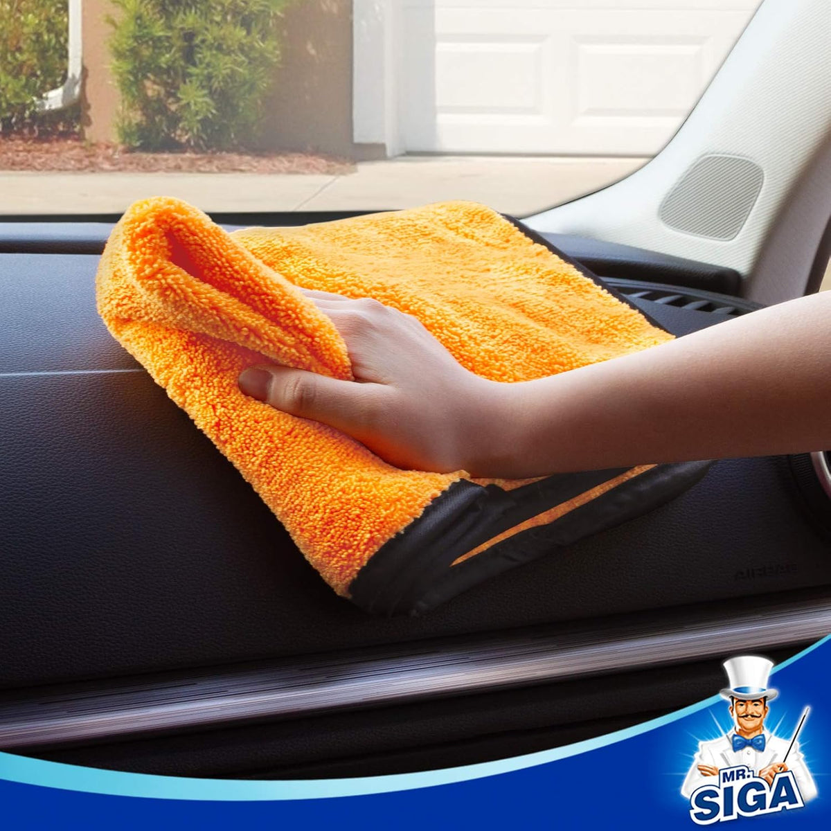 MR.SIGA Professional Microfiber Towels for Cars, Scratch Free, 6 Pack