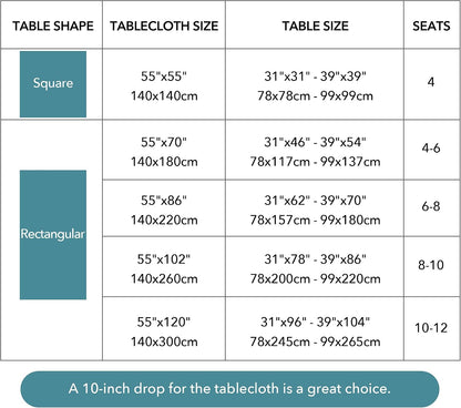 Oubonun Tablecloths for Rectangle Tables