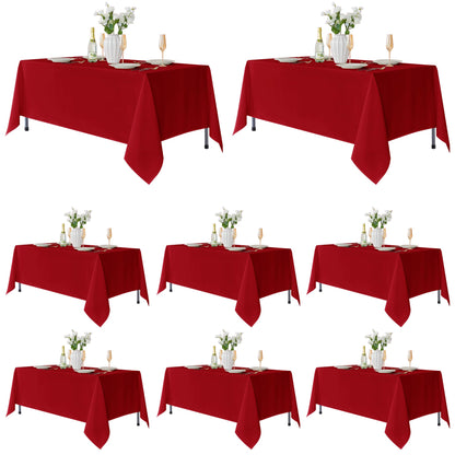 Fitable 6 Pack White Table Cloths 70x120 Inch for 6-8 Ft Rectangle Tables