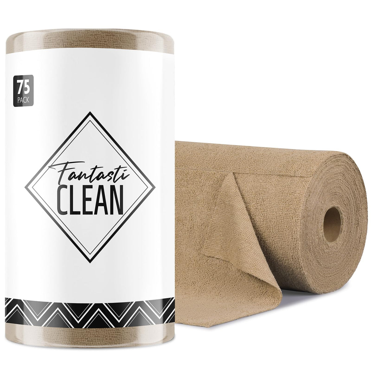 Fantasticlean Microfiber Cleaning Cloth Roll -75 Pack, 12" x 12" (Pink)