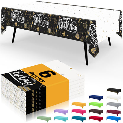 Smiry Plastic Disposable Waterproof Table Cloth - 54 x 108 Inch, 6 Packs
