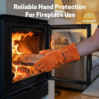 vclpower 14-Inch Welding Gloves,Heat-Resistant up to 662°F for Fire Pit,BBQ