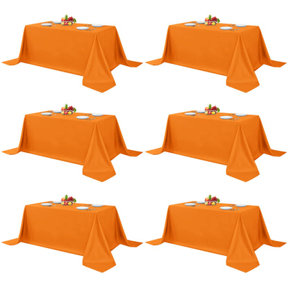 Fitable 6 Pack White Table Cloths 70x120 Inch for 6-8 Ft Rectangle Tables