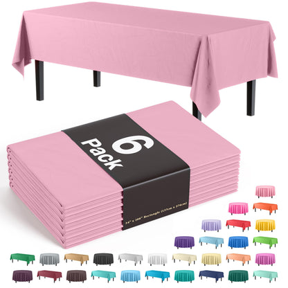 Exquisite Navy Plastic Table Cloth Disposable 6 Pack - 54 x 108 Inch Rectangle Tablecloth for 6 Foot Tables - Waterproof Table Cover for Party Wedding Birthday Graduation BBQ Catering