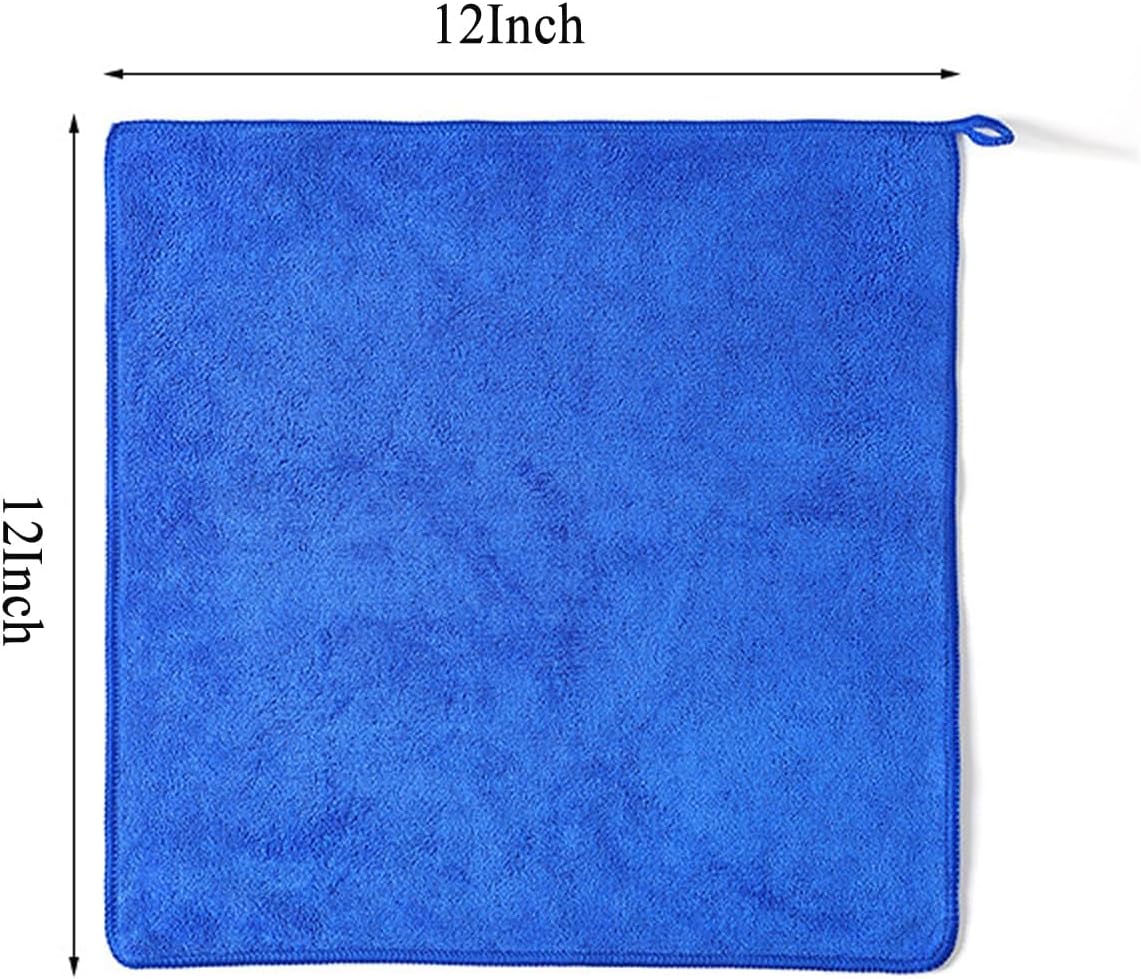 400 GSM Microfiber Cleaning Cloths, Ultra Absorbent, Thick, Lint Free Reusable Cleaning Cloths for Kitchen, Glass, Stainless Steel, Car Detailing & Household Cleaning, 6 Pack, 12" x 12"