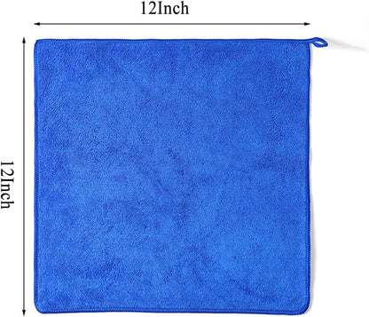 400 GSM Microfiber Cleaning Cloths, Ultra Absorbent, Thick, Lint Free Reusable Cleaning Cloths for Kitchen, Glass, Stainless Steel, Car Detailing & Household Cleaning, 6 Pack, 12" x 12"