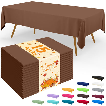 Smiry Plastic Disposable Waterproof Table Cloth - 54 x 108 Inch, 6 Packs