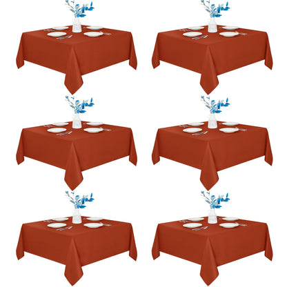 Fitable 6 Pack White Table Cloths 70x120 Inch for 6-8 Ft Rectangle Tables