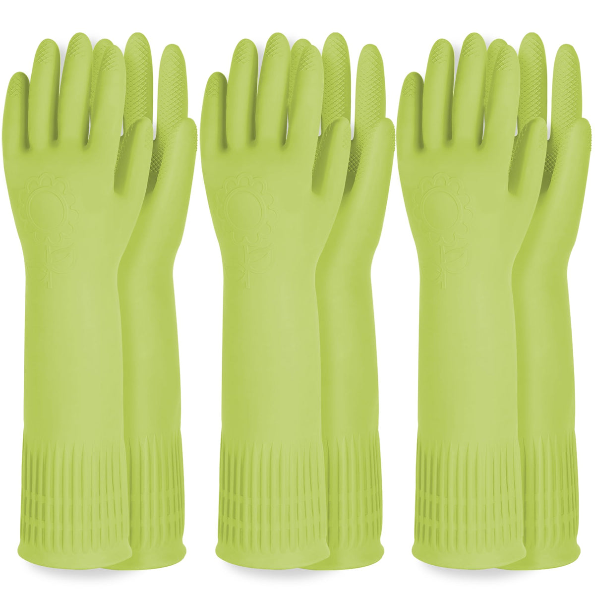 Mamison Rubber Dishwashing Gloves, Non-Slip Kitchen, Pink Medium, 2 Pairs