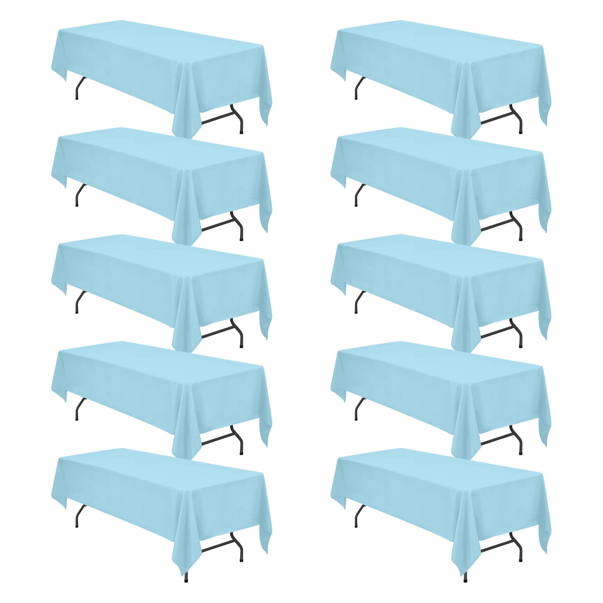 BRILLMAX 6 Pack White Tablecloths 60x126 Inch for 8ft Rectangle Tables