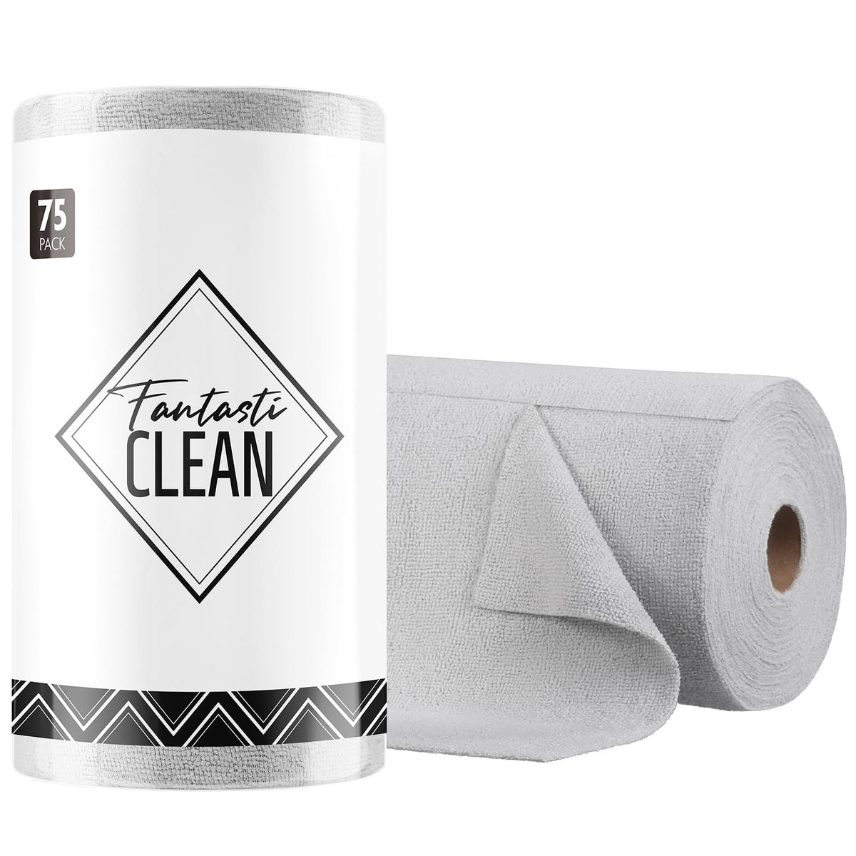 Fantasticlean Microfiber Cleaning Cloth Roll -75 Pack, 12" x 12" (Pink)