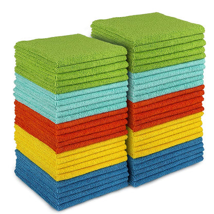 AIDEA Microfiber Cleaning Cloth-50PK, Microfiber Towels for Cars, 12"×12"