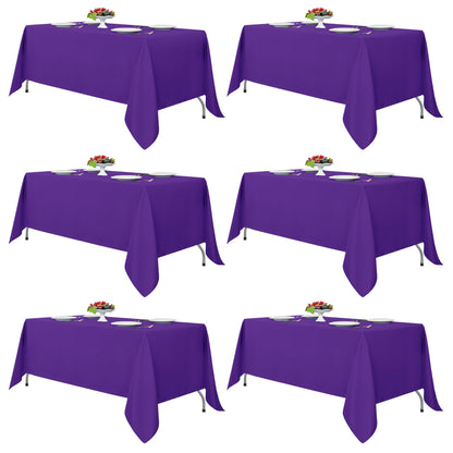 Fitable 6 Pack White Table Cloths 70x120 Inch for 6-8 Ft Rectangle Tables