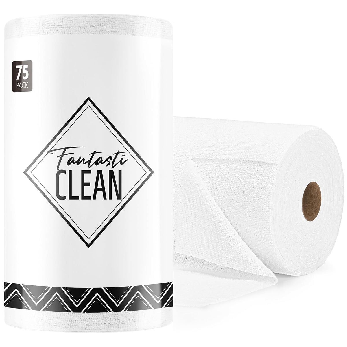 Fantasticlean Microfiber Cleaning Cloth Roll -75 Pack, 12" x 12" (Pink)