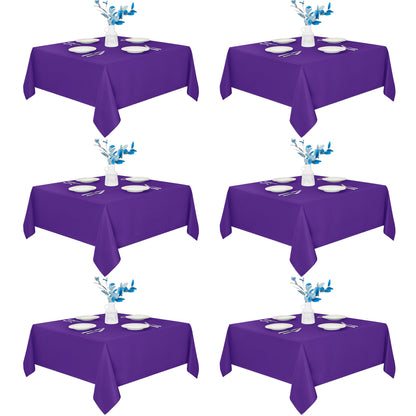 Fitable 6 Pack White Table Cloths 70x120 Inch for 6-8 Ft Rectangle Tables