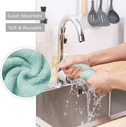 Bessrung 20 Pack Kitchen Dish Cloths Absorbent Microfiber Cleaning Cloth