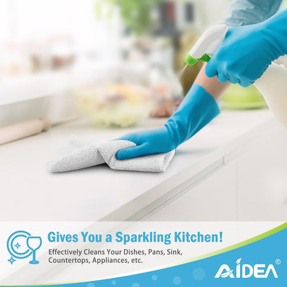 AIDEA White Microfiber Cleaning Cloth-12PK, Cleaning Rags 12"x 12" Reusable