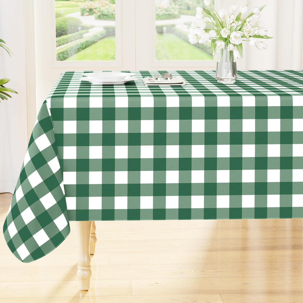 Smiry Fall Tablecloth, Flannel Backed Vinyl Table Cloth, 60"x84"