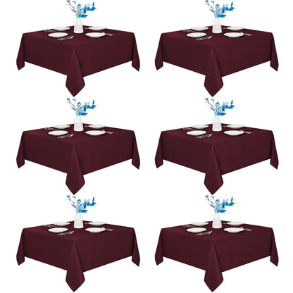 Fitable 6 Pack White Table Cloths 70x120 Inch for 6-8 Ft Rectangle Tables