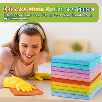 AIDEA Microfiber Cleaning Cloth-20PK, Microfiber Towels, Rags,11.5"×11.5"