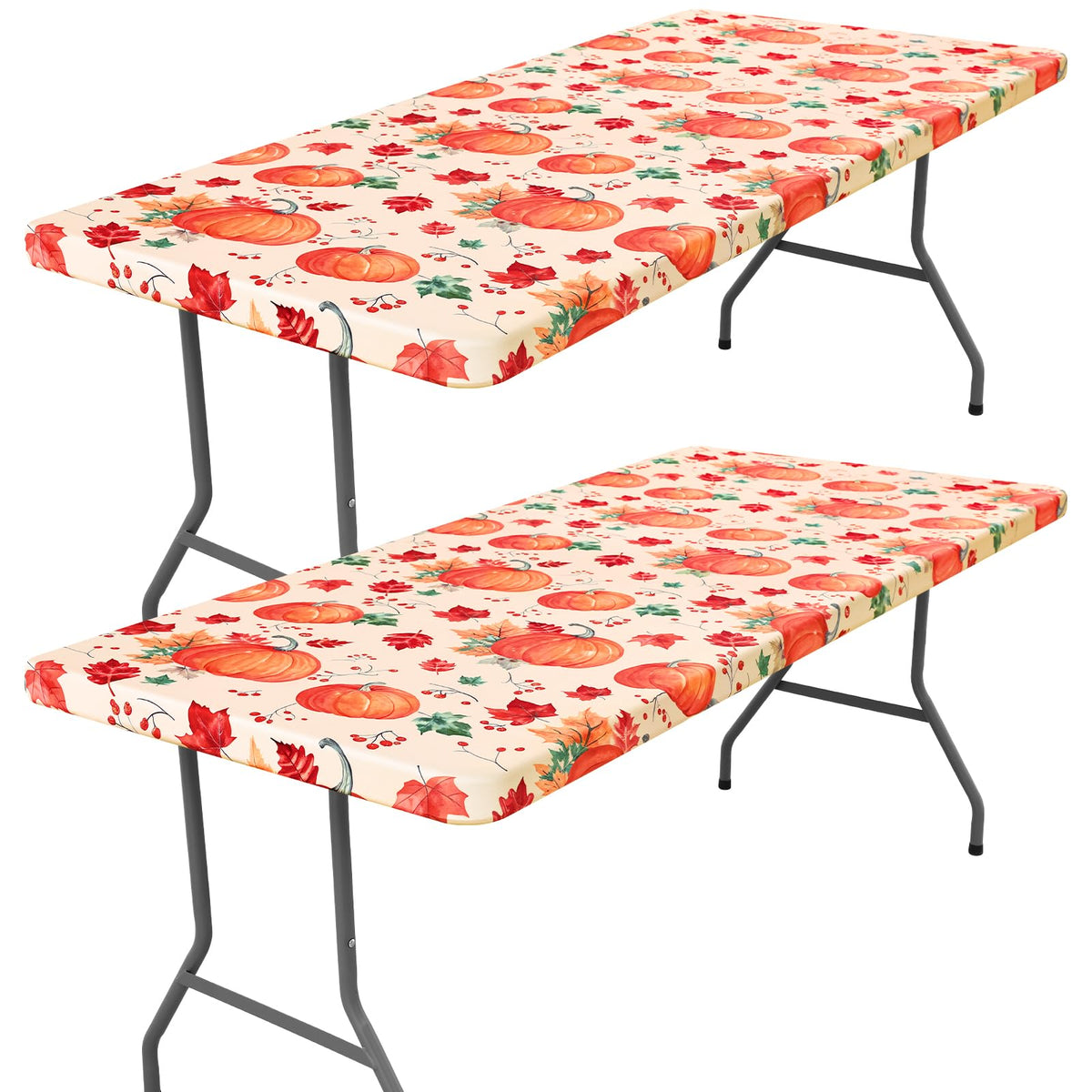 Moosfor 2 Pack Rectangle Spandex Fitted Table Cloth, 6FT Elastic Tablecloth