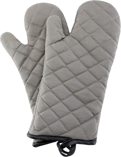 ARCLIBER Grey 13" Quilted Oven Mitts 1 Pair Flame Heat Resistant