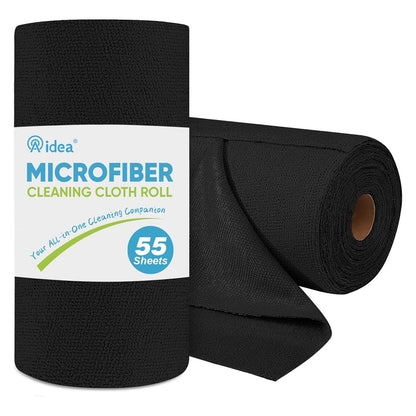 AIDEA Microfiber Cleaning Cloth Roll, Blue Shop Towels 55 Sheets 11×9"