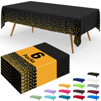 Smiry Plastic Disposable Waterproof Table Cloth - 54 x 108 Inch, 6 Packs