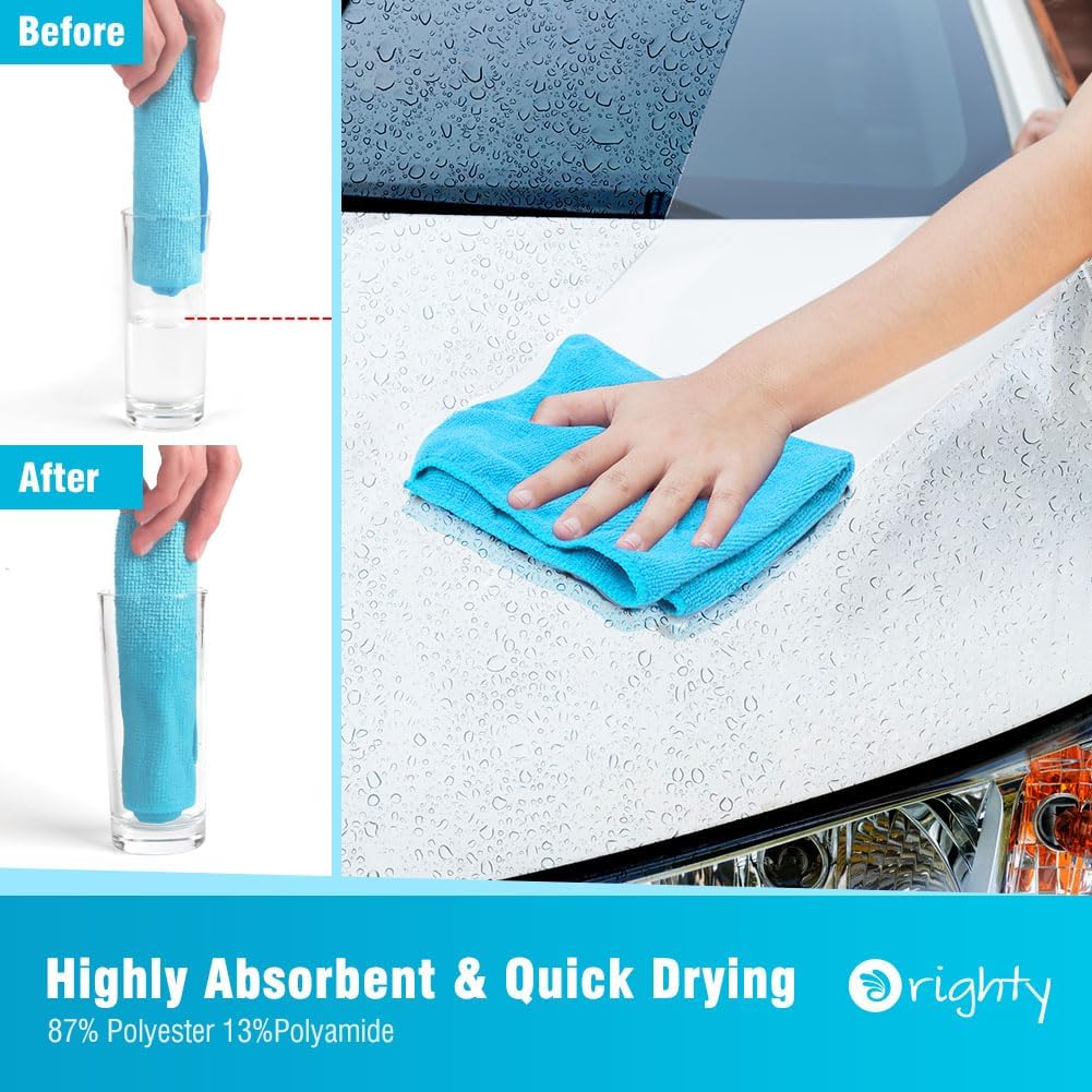 Orighty Microfiber Cleaning Cloth, Cleaning Rags, 12 Pack, 12x11 in