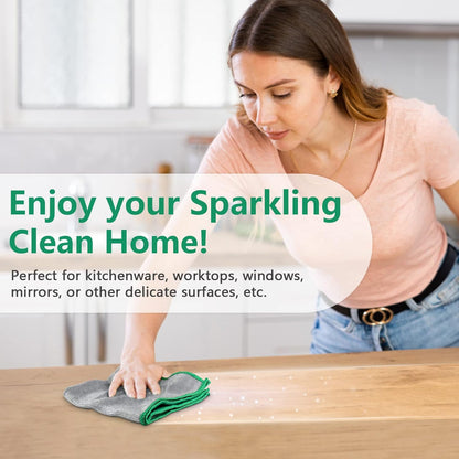 Airlab Glass Polishing Streak Free Miracle Cleaning Cloth, Silver-Green