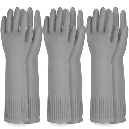 Mamison Rubber Dishwashing Gloves, Non-Slip Kitchen, Pink Medium, 2 Pairs
