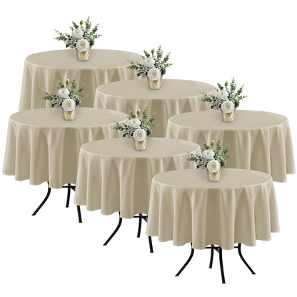 Fitable 6 Pack White Table Cloths 70x120 Inch for 6-8 Ft Rectangle Tables
