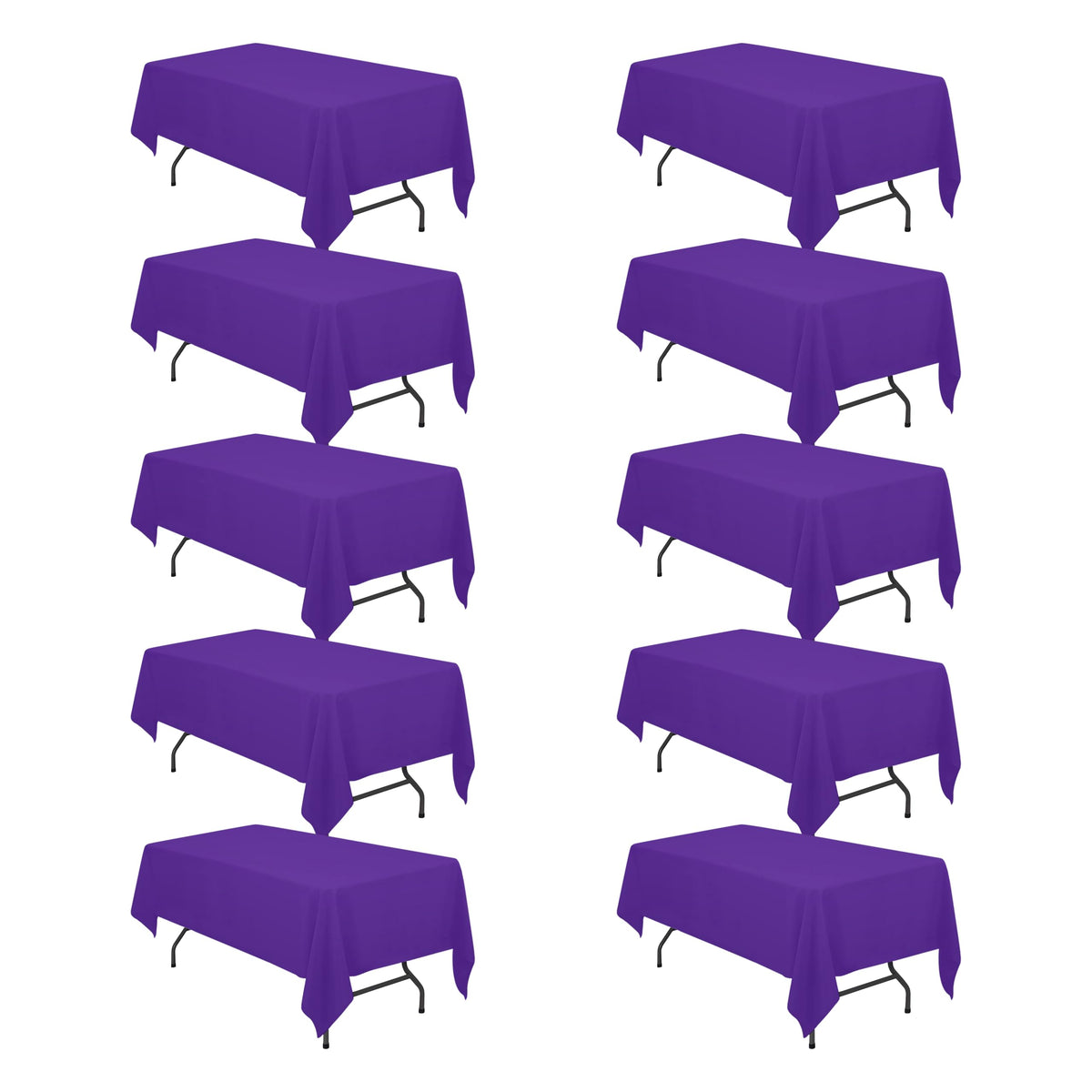 BRILLMAX 6 Pack White Tablecloths 60x126 Inch for 8ft Rectangle Tables