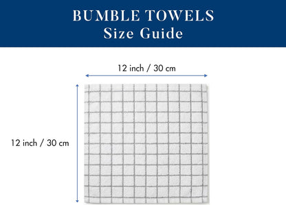 Bumble Dish Cloths (8-Pack), 100% Cotton Kitchen Towels, 12"x12" - Gray